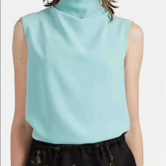 Italy made aqua colored blouse 👚 size large - Picture 1 of 8